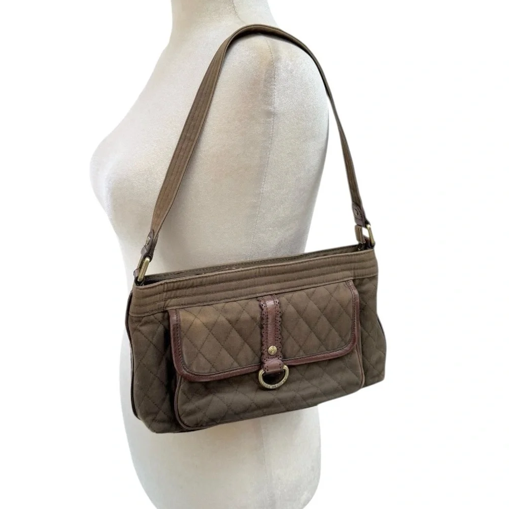 Vera Bradley Middleton Olive Khaki Quilted Shoulder Bag Satchel Set Rare Y2K